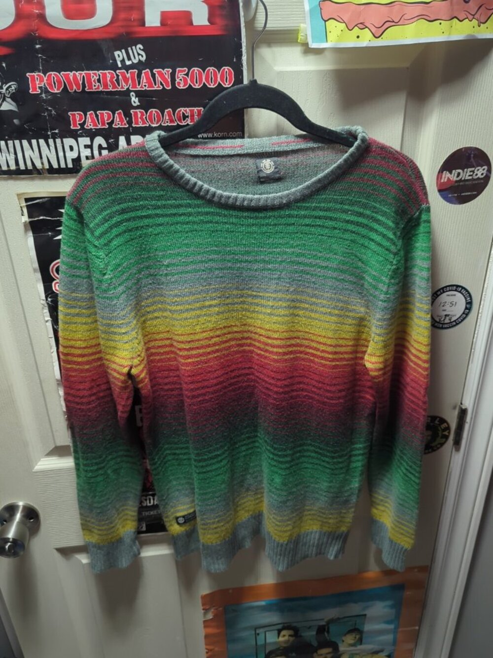 Vintage Striped Sweater Mens XL  Skate Skater Grunge Y2K 90s